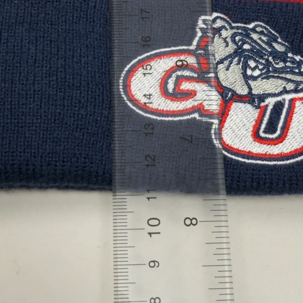 Gonzaga Bulldogs Blue Red Beanie w/ Pom Stocking Cap Hat BECU Boeing Promo‎ EUC